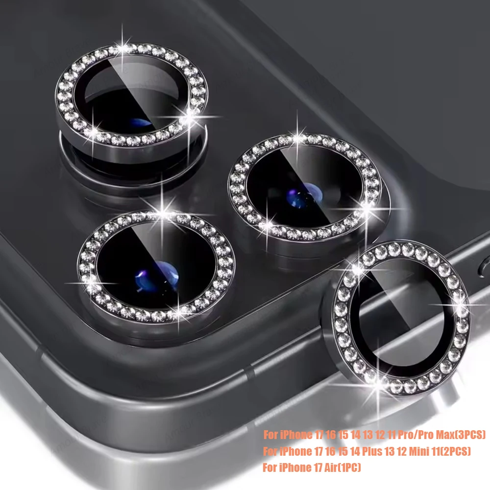 Diamond Glitter Camera Lens Protector with Metal Ring