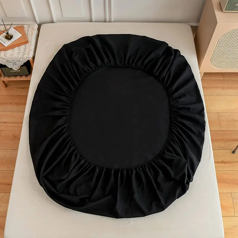 Black Fitted Sheet Home Bed Linen 90x200 Bed Cover with Elastic Band tampa de colchão Double Bedsheet(Pillowcase Need Order) 3