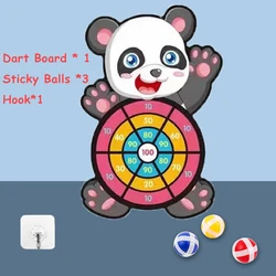 Animal - Themed Dart Board Game for Kids - Fun & Educational Target Toy with Sticky Balls (Panda shape)