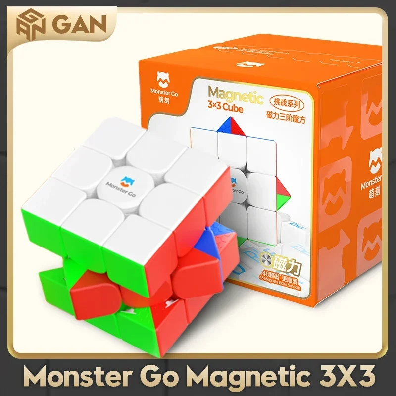 

GAN Monster Go 3×3 Speedcube Magnetic Magic Cube 48 Magnet 3x3x3 Speed Puzzle Children's Fidget Toy 3x3 Professional Cubo Magico