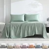 Home 100% Bamboo Flat Sheet 1Pc Luxury Soft Bed Sheet Cover Single Double King Queen Size Bed Sheets Silky (Pillowcase Need Buy) 1