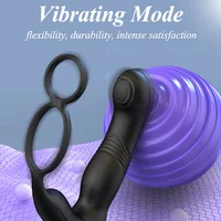 Teleskop vibrierende Butt Plug Anal Vibrator mit Penis ring männliche Prostata Massage gerät Buttplug Anus Sexspielzeug für Männer Homosexuell Erwachsene 3