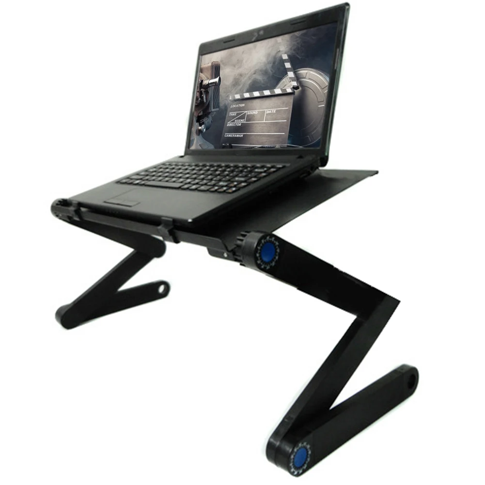 Bureau d'ordinateur de lit en alliage d'aluminium, tablettes portables, mini supports, table pliante pour ordinateur portable, Lapdesks rayonnants 5