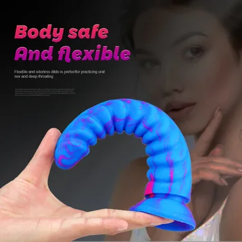 Realistic Dildos Anal Masturbator Soft Blue Dildo Sex Toys for Woman Strong Suction Cup Penis Dildosex toy For Adults Sex Shop 5