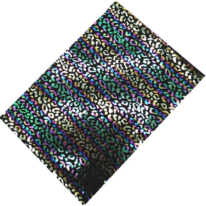 Description Picture 6 of itemIridescent Leopard Faux Leather Sheets Pastel Colors Leopard Synthetic Leather Fabric Handmade Craft For Bows DIY 21x29CM Q1424
