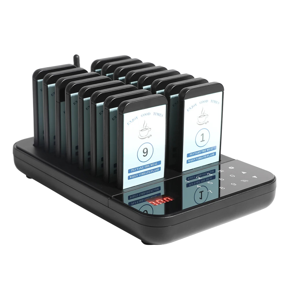 Wirelesslinkx Wireless Restaurant Pager System16 Beepers Queue Paging System for Coffee Dessert Shop Food Truck Court Bar