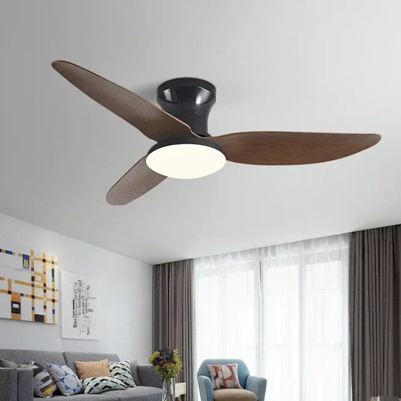Modern Black White Floor DC Motor Ceiling Fans with Remote Control Simple Ceiling Fan with Light Home Fan110V220V Electronic Fan