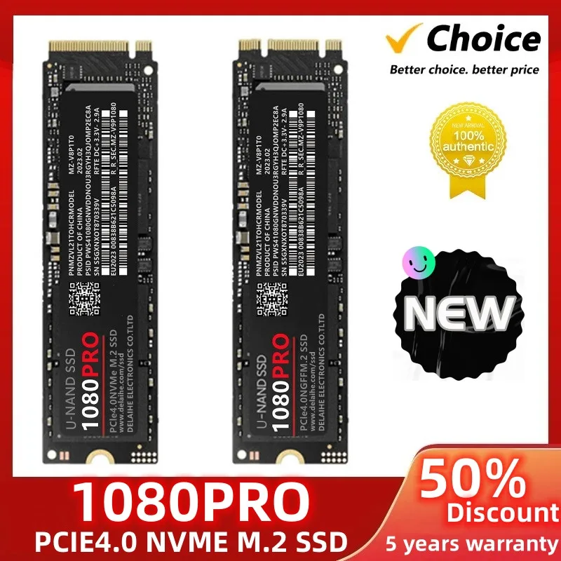 New 1080 PRO V-NADA PCIe 5.0 NVMe 4.0 M.2 2280 990 1TB 2TB 4TB SSD