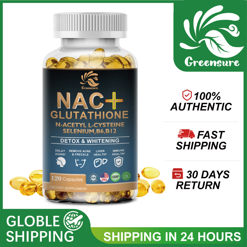 60/120 Capsules NAC Supplement L-Glutathione Potent Antioxidant Support, Free-Radicals, Easy to Absorb