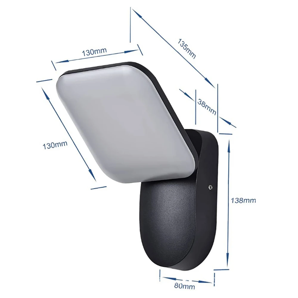 Square/Round LED Wall Lamp PIR Motion Sensor Waterproof Outdoor Garden Light 12W AC85-265V Wall Sconce Corridor Porch Light