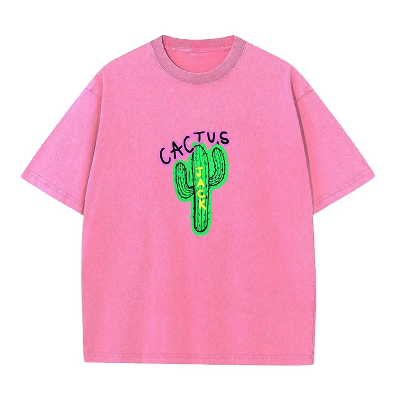 Винтажная хлопковая Футболка 230 г с коротким рукавом Cuctus Y2K, американская Ретро футболка для мужчин и женщин, летние футболки в стиле хип-хоп, футболки в стиле Харадзюку