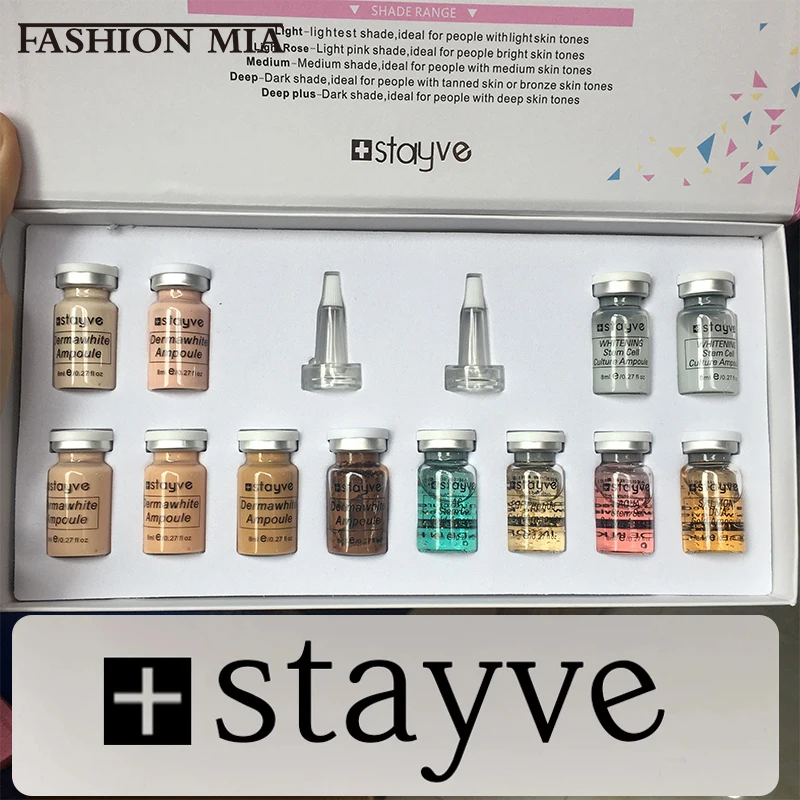 12PCS Original Stayve BB Cream Glow Kit Niacinamide/Peptide Foundation Serum Moisturize Antioxidant Sunscreen Face Skin Care 2