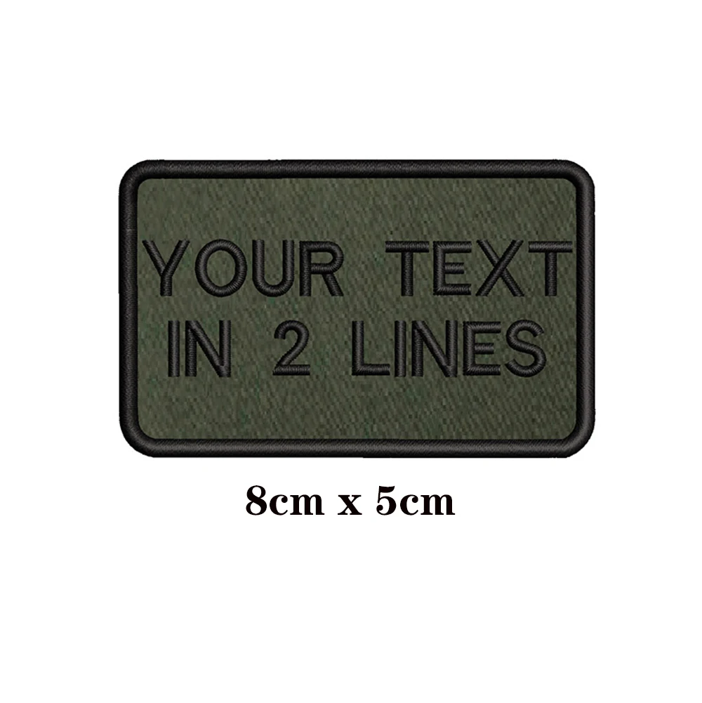 

8X5cm Army Green Background Embroidery Custom Name Patch Stripes Badge Iron On Or Patches