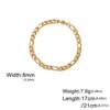 Lucktune bracelet chaine argent homme bracelet aciers inoxydables figaro Figaro chaîne Bracelet pour hommes femmes acier inoxydable largeur 3-10 MM Bracelets Punk bijoux Couple cadeau Pulsera Hombre nouveau