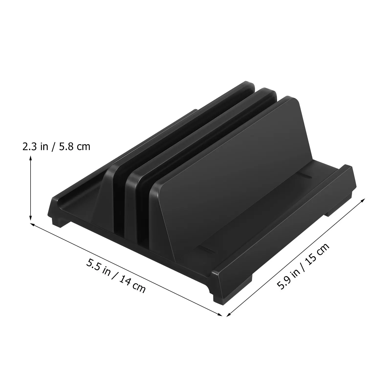 데스크탑 노트북 스탠드 수직 듀얼 슬롯 노트북 태블릿 휴대폰용 조절 가능 패딩 보호 미끄럼 방지 안정성 데스크 정리대