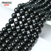 A++ Natural Jet Coal Crystal 4 6 8 10 12mm Loose Gem Stone Beads for Jewelry Making Wholesale Crystal Beads DIY Accessories 6