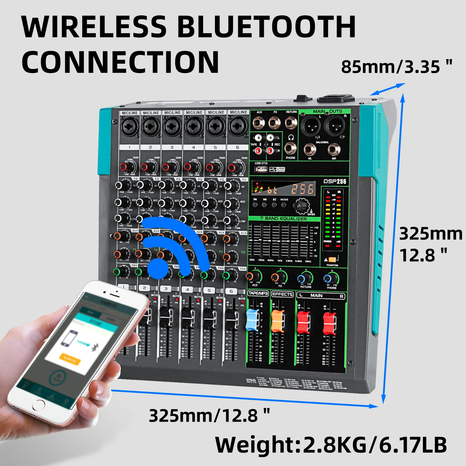 Depusheng-MG6 Profissional Mixer De Áudio, 6 Canais, Sound Board