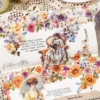 JIANWU 50mm*200cm Flower Season Poems Series Vintage Floral Landscaping Material Collage PET Tape Creative Journal Stationery 4