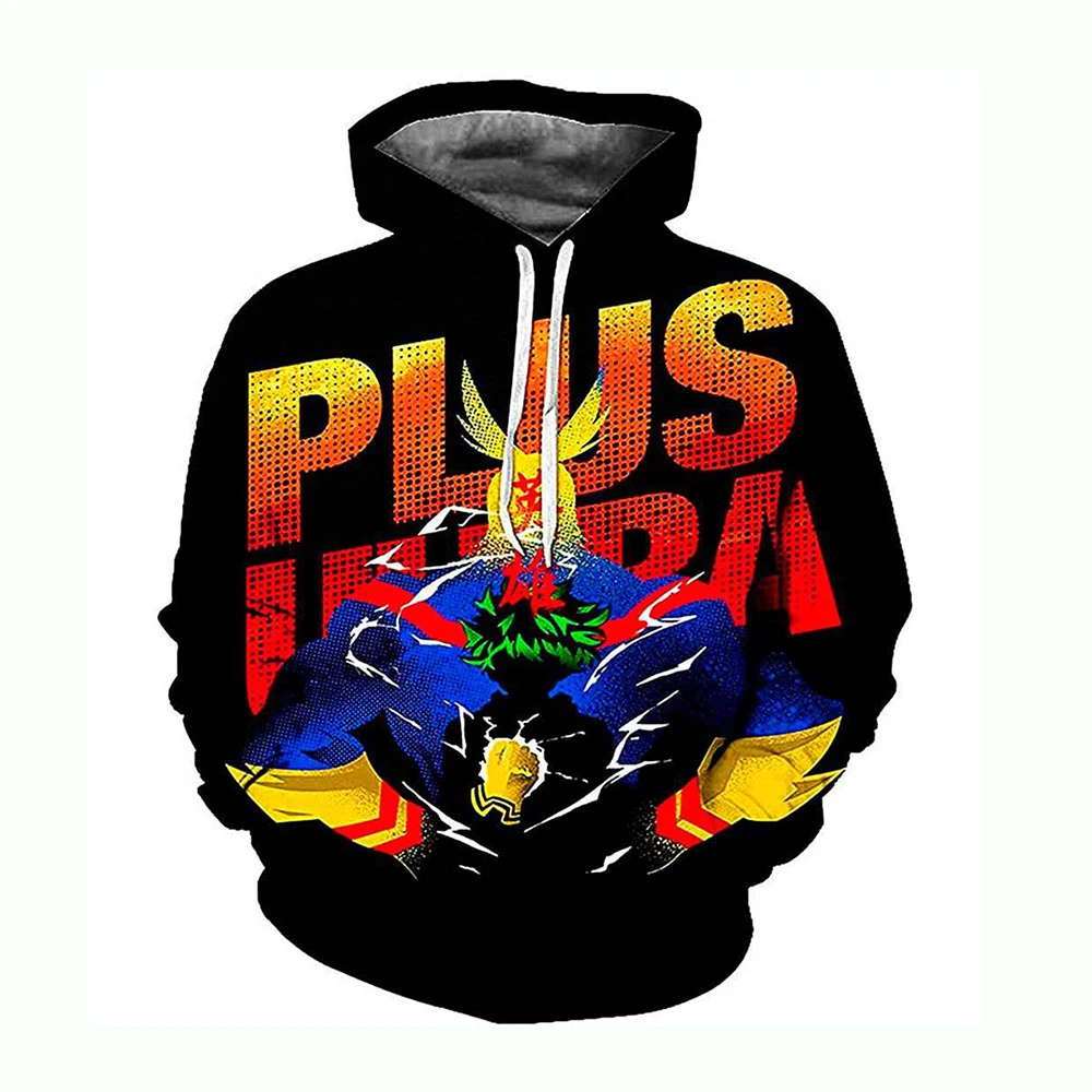 Anime My Hero Academia Hoodies Cool Shoto Todoroki Bakugou Deku Pullover Hooded Sweatshirt Patchwork Men's Long Sleeve Tops