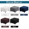 Jacquard Square Ottoman Cover Stretch Spandex Footstool Sofa Covers All-inclusive Footrest Chair Slipcover for Living Room Decor 2
