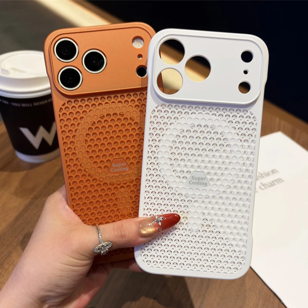 Honeycomb Mesh Cooling Frameless Magnetic Phone Case with Luxury Metallic Finish