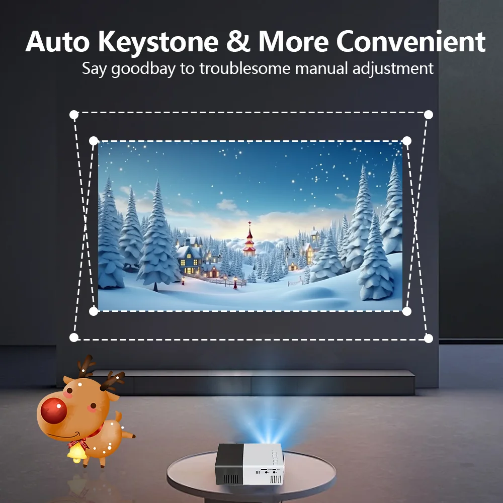 Mini Led Projector Equip 72 Inch Screen and Bracket