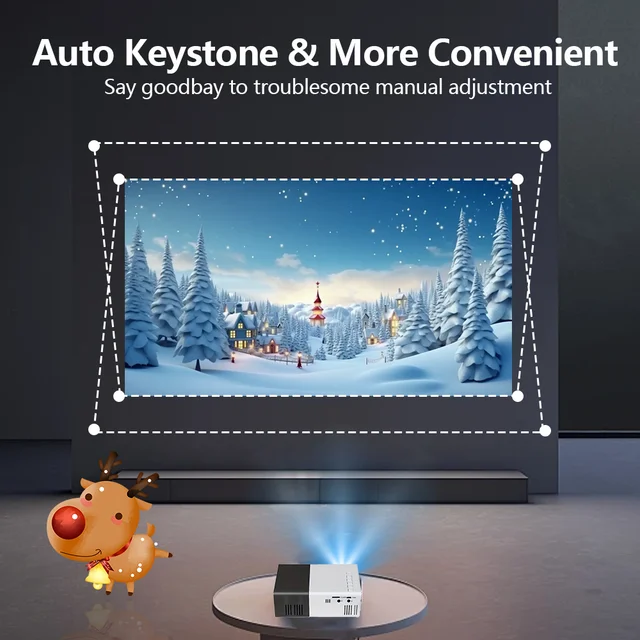 Mini Led Projector Equip 72 Inch Screen and Bracket