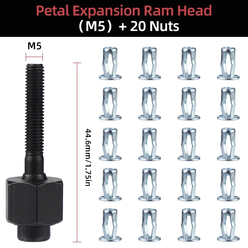 HIFESON Rivet Head Jack Nuts Set 20pcs Alloy Expansion Clamp Petal Rivet Kit Locks Manual Riveter Rivnut for Nut M4 M5 M6 M8