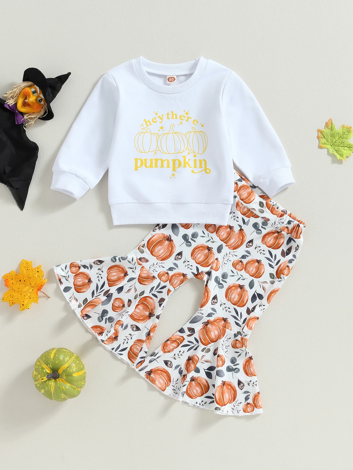 

Toddler Girls Christmas Dress Sets Long Sleeve Reindeer Print Sweatshirt Santa Claus Print Flared Pants Sets