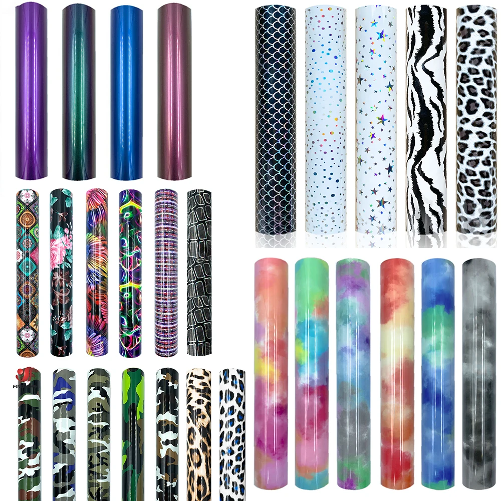 19in x 39in Popular Style Heat Transfer Vinyl Iron on Tshirts HTV Printing Roll Film DIY Patterns For Clothing Textiles Decor