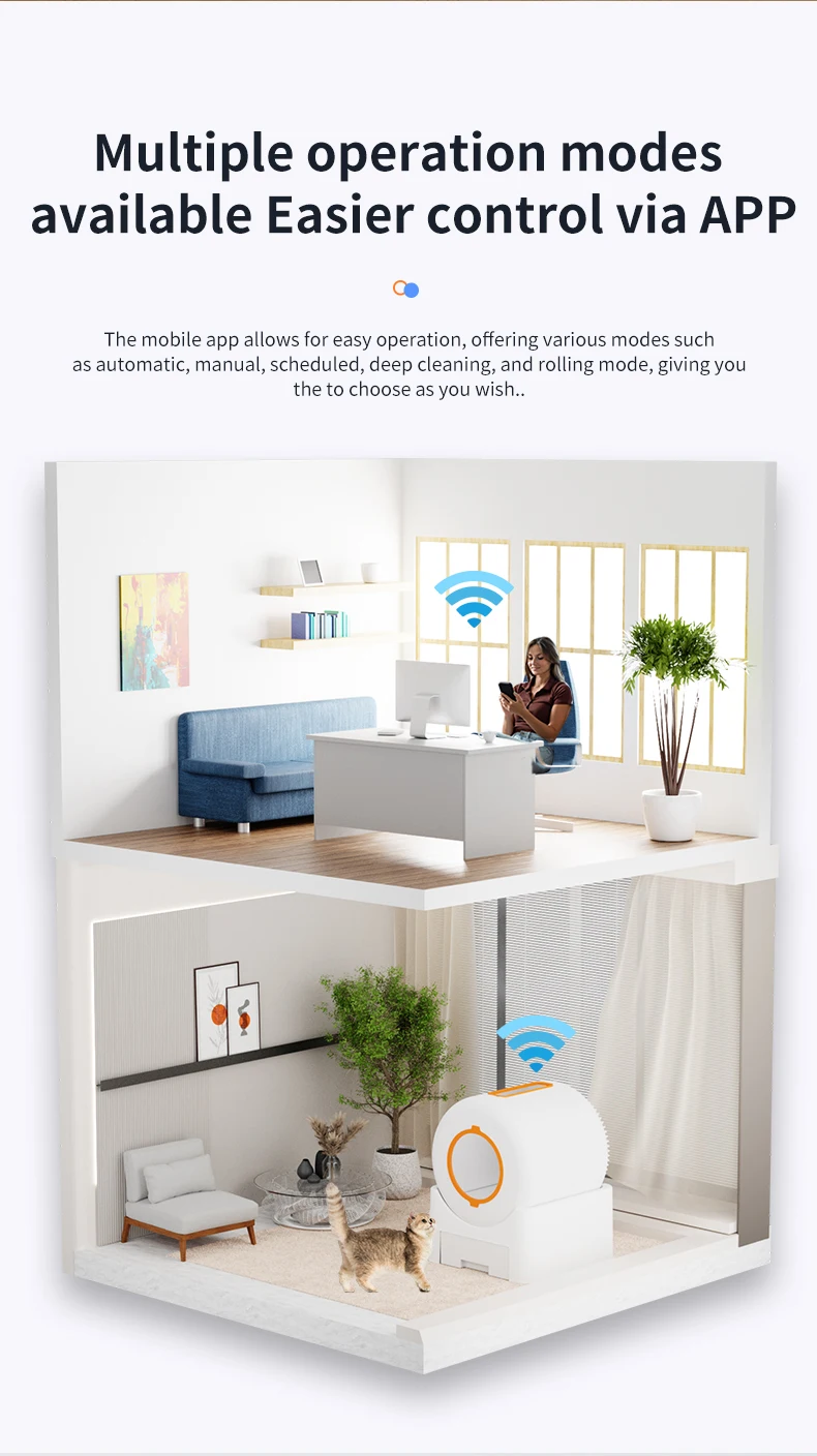 Automatic Self-cleaning Cat Litter Box With Wifi And App Control_voghion.com