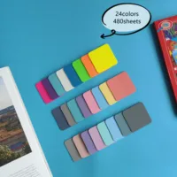 480 Sheets 24Colors Transparent Sticky Notes Scrapes Stickers Note Pads Paper Clear Notepad School Stationery Office Supplies 2