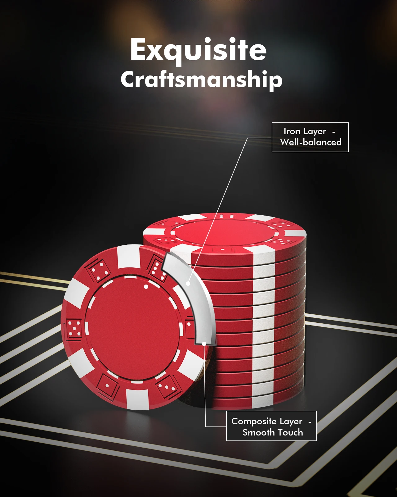 Poker Chip Set - Classic 300PCS Poker Set with Aluminum Case, 11.5 Gram Casino Chips for Texas Holdem Blackjack Gambling 6