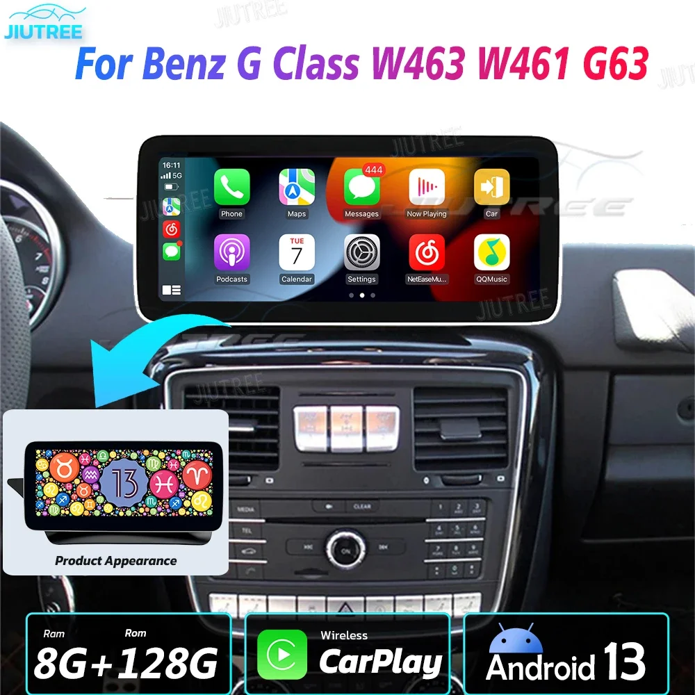 

Android 13 Wireless CarPlay For Mercedes Benz G Class W463 W461 Car Radio GPS Navigation Multimedia Player HD Touch Screen