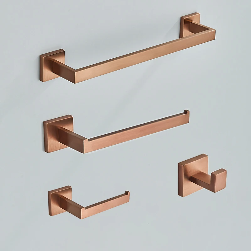 Description Picture 3 of itemBathroom Hardware Accessories Set Rose Gold Toilet Stainless Steel Wall Towel Bar Rail,Paper Holder and Hook Gold Bath Rack