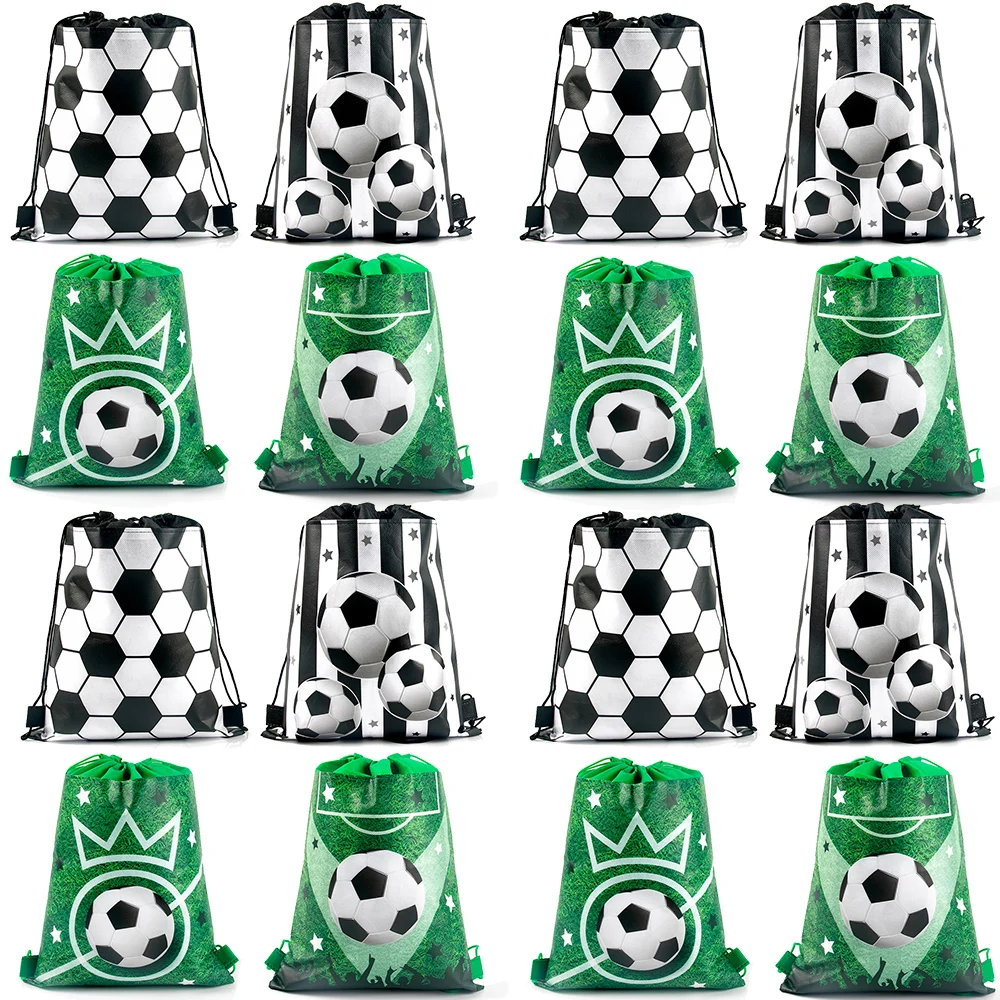 Wisebom 12 stuks voetbalfeesttassen, 34 x 27 cm, voetbalfeest