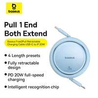 Baseus PD 20W USB C Cable Retractable  For iPad Macbook iPhone 14 13 12 Pro Max Wire Fast Charging Type C  Data Cord