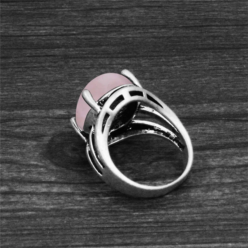 Vintage Oval Quartz Lapis Jades Amethysts Rings Antique Silver Plated Natural Stone Tiger Eye Unakite Women Ring 8 Colors crystal rings stone rings fashion rings fashion ring finger rings metal rings