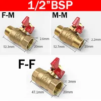 5/20/100pcs Brass Ball Valve Air Compressor Water Gas Oil Shut Off Valve 1/8" 1/4" 3/8" 1/2" BSP Threaded Mini Male To Female 5
