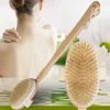 1Pc Wooden Detachable Long Handle Shower Body Brush Bathing Massage Back Body Exfoliating Brush Bathroom Wash Brush Bath Tools 1