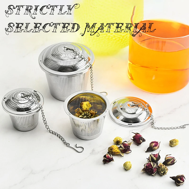 304 Stainless Steel Chain Tea Leaf Infuser Filter Hot Pot Brine Kitchen Soup Seasoning Ball Creative Mesh Herbal Spice Filter
