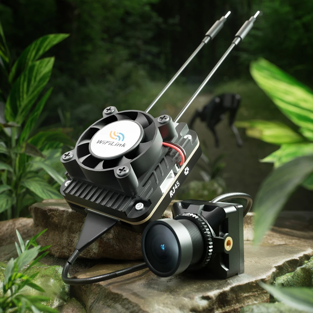 Vue de dessus du RunCam Transmetteur FPV Numérique WiFiLink2 5.8G 600mW avec dissipateur thermique