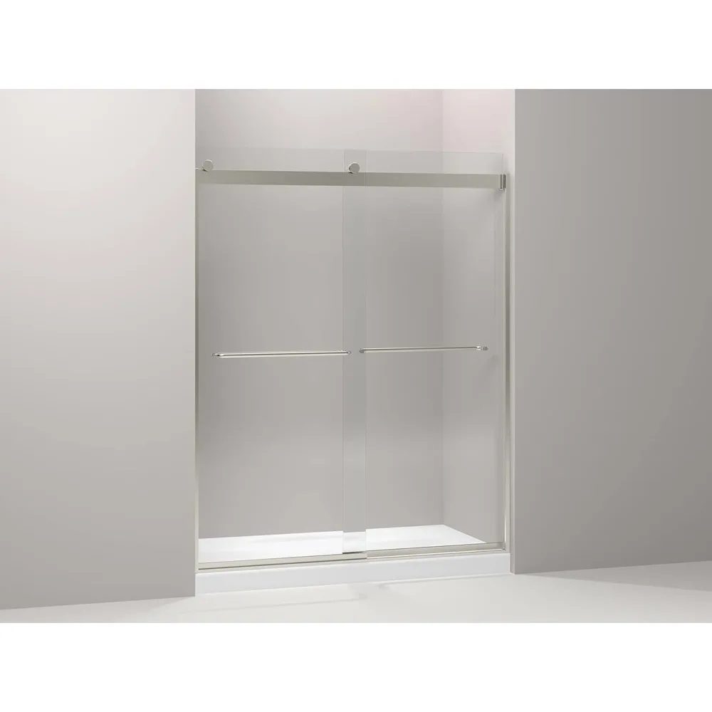Shower Door, 74.00 x 3.06 x 59.63 inches, Crystal Clear with Matte Nickel frame 2