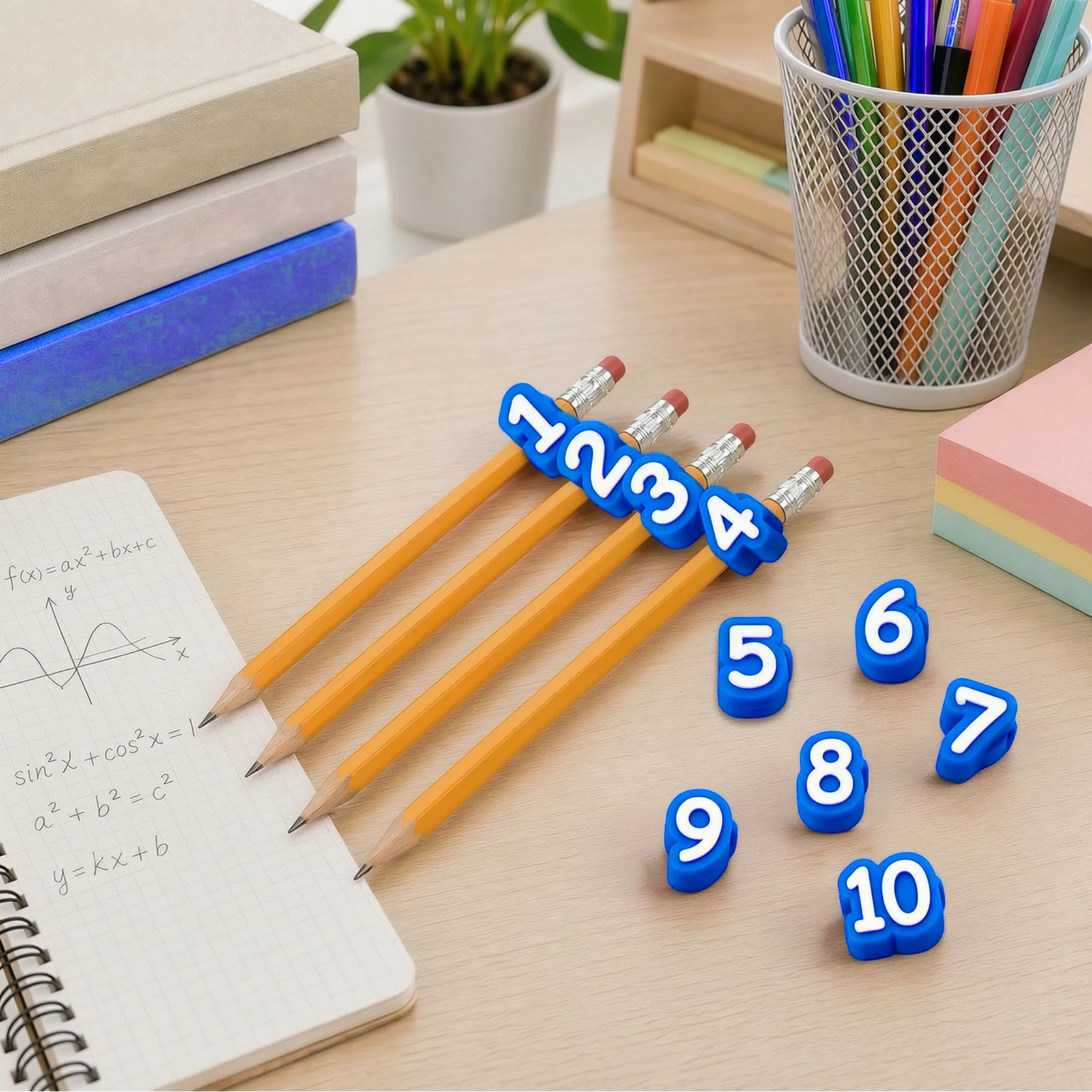  Etichette Numerate Fai-da-Te per Matite, Numeri da 1 a 20/30/50, Riutilizzabili per Aula, Etichette per Matite per Insegnanti, Accessori per Scrivania di Scuola e Ufficio - immagine 3