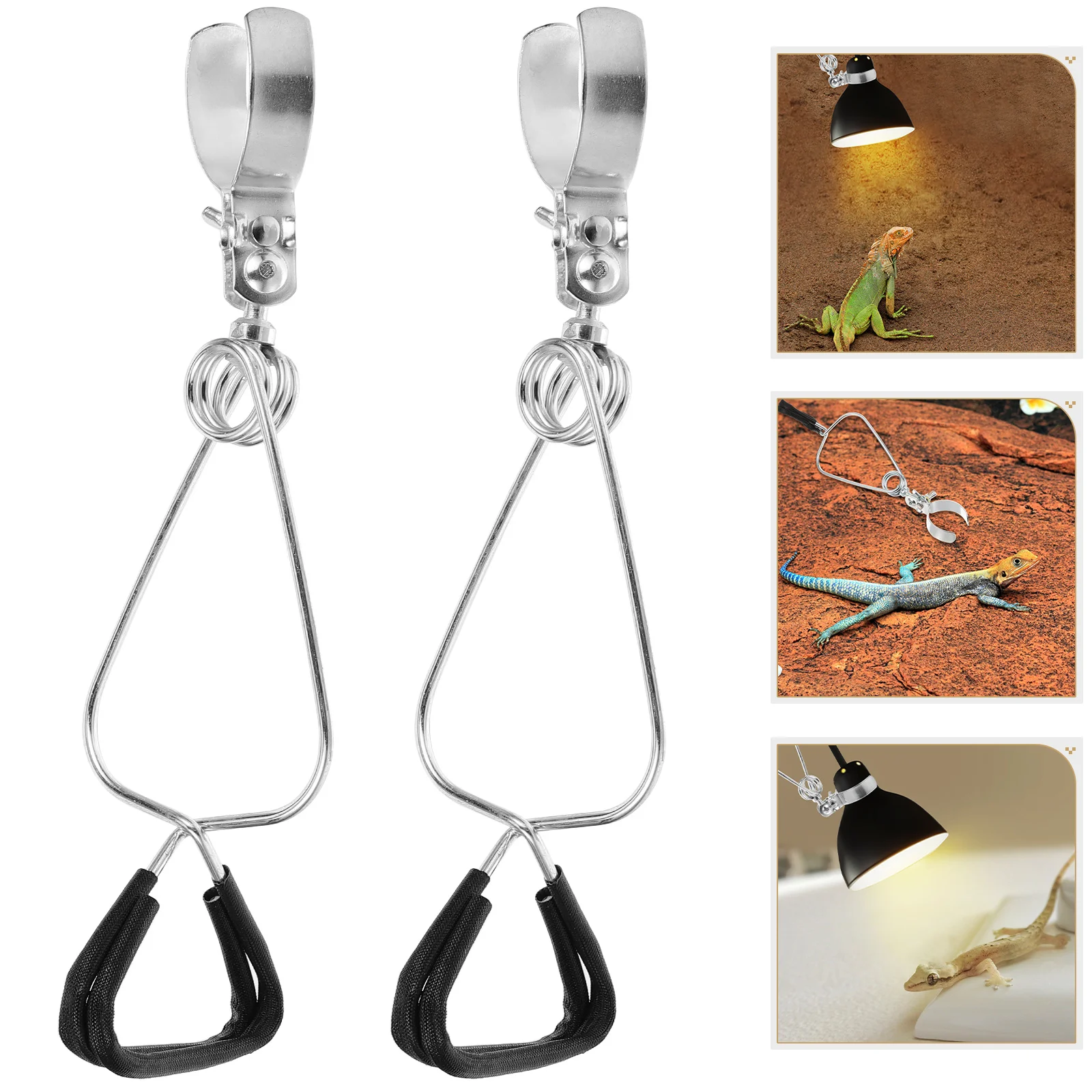 2 Pcs Adjustable Lamp Fixture Clamp Bracket For Heat Lamp Holder Animal Habitat Lighting Turtle Dome Stand Pet Products Plant