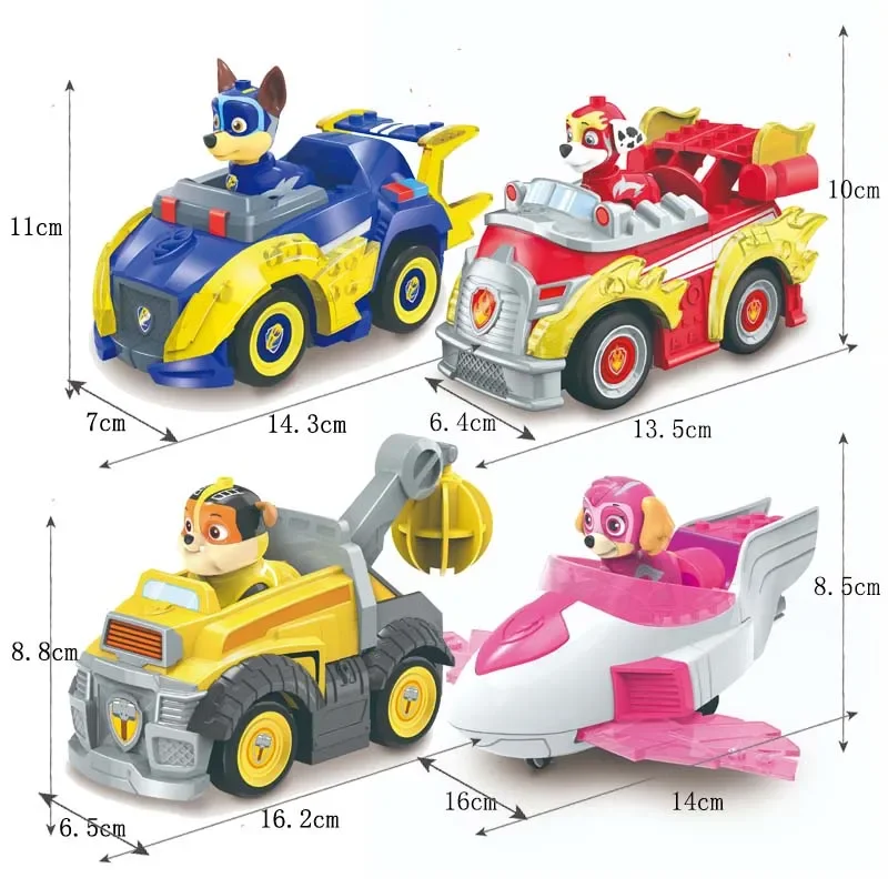 Anime Original Paw Patrol Cars Rescue Mighty Super Building Blocks Toys for Children Christmas Gift