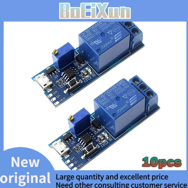 

10PCS 5V-30V Delay Relay Timer Module Trigger Delay Switch Micro USB Power Adjustable Time Relays Board