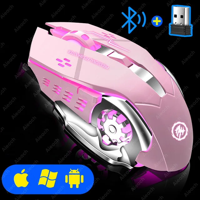 Rechargeable Wireless Mouse Gaming Computer Silent Bluetooth Mouse USB Mechanical E-Sports Backlight PC Gamer Mouse For Computer 7