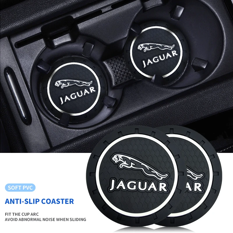 1/2PCS Car Logo Badge Water Cup Holder Anti slip Pad Mat Bottle Slot ...