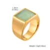 Bagues en pierre naturelle Vintage Punk Cool pour hommes, bagues chevalières géométriques en acier inoxydable, cadeau de bijoux de doigt ethnique rétro élégant